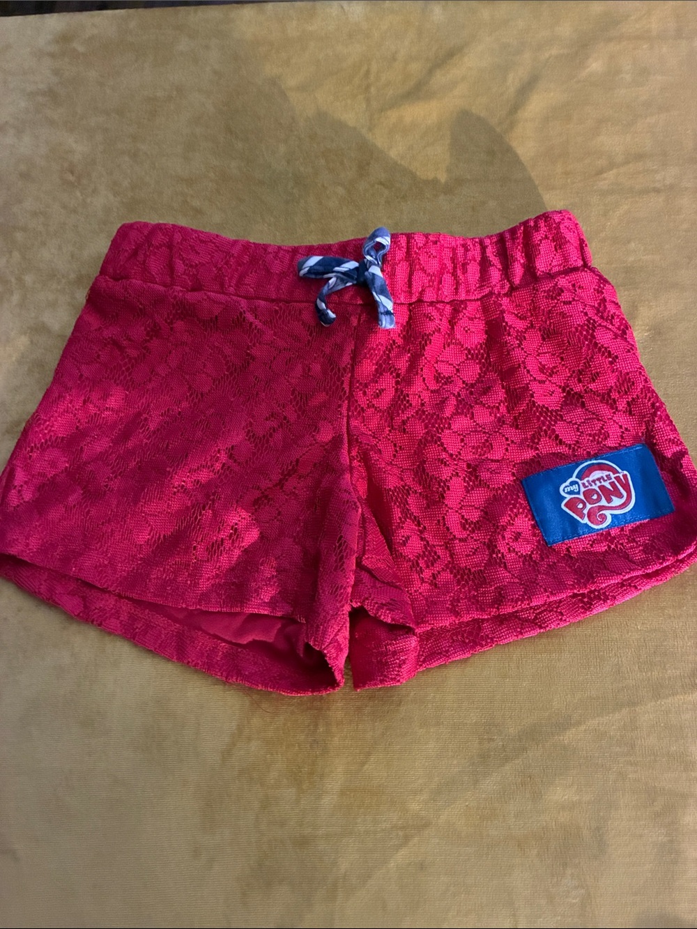 My Little Pony Red Lace Girls' Shorts with Blue Drawstring